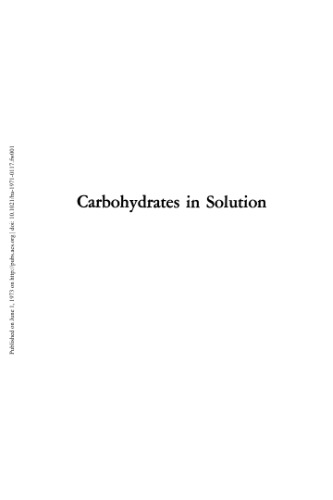 Carbohydrates in Solution