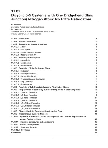 Compr. Heterocyclic Chem. III Vol.11 Bicyclic 5-5 and 5-6 Fused Ring Systems with at least One Bridgehead Heteroatom,