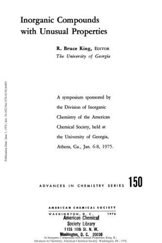 Inorganic Compounds with Unusual Properties