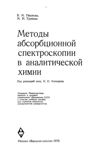 Методы абсорбционной спектроскопии в аналитической химии
