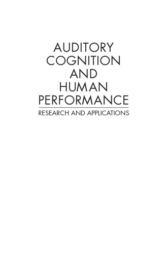 Auditory Cognition and Human Performance: Research and Applications