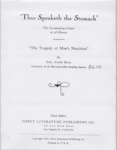 The stomach -The germinating center of all disease