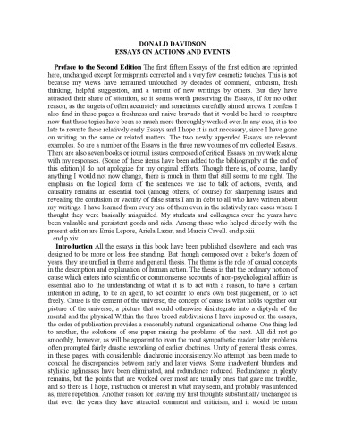 Essays on Actions and Events