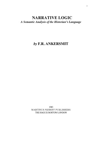 Narrative Logic. Semantic Analysis of Historian's Language