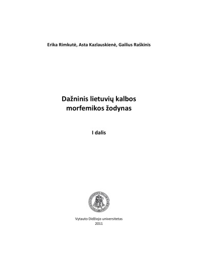 Dažninis lietuvių kalbos morfemikos žodynas