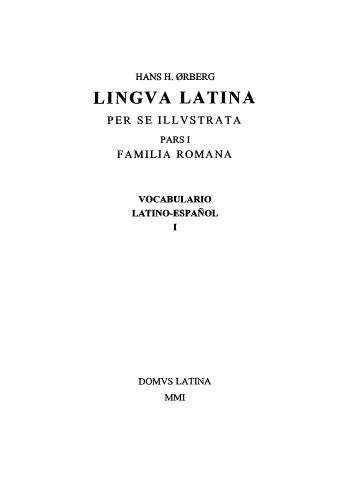 Pars I: Vocabulario Latino-Español I