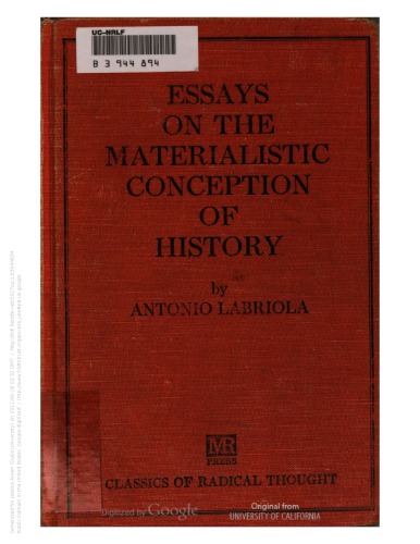 Essays on the materialistic conception of history