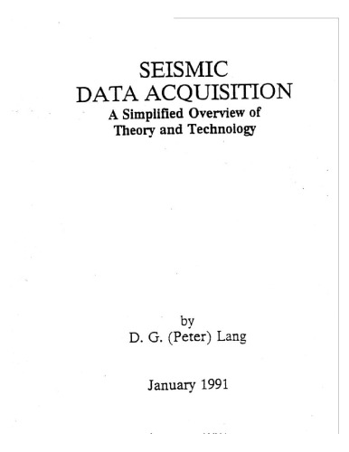 Seismic Data Acquisition