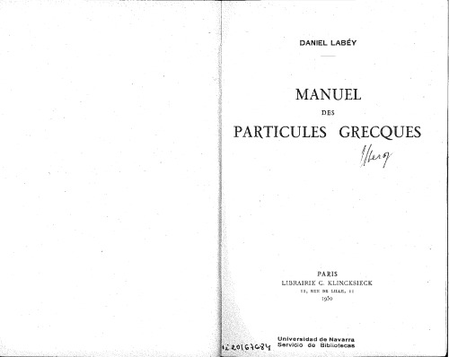 Manuel des particules grecques