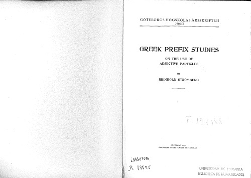 Greek Prefix Studies