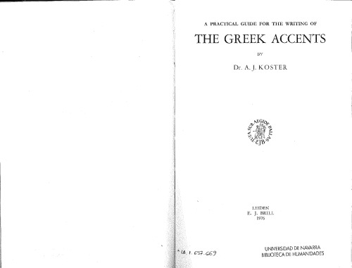 A Practical Guide for the Writing of the Greek Accents