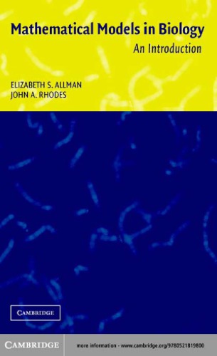 Mathematical models in biology. An introduction