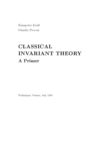 Classical invariant theory. A primer