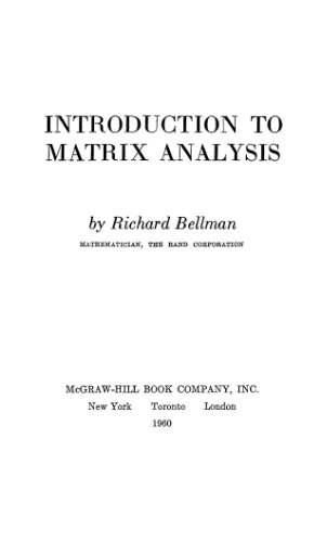 Introduction to matrix analysis
