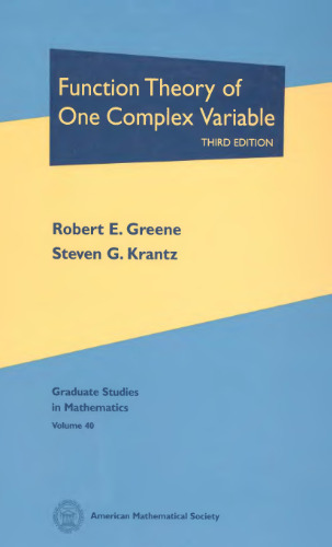 Function Theory of One Complex Variable: Third Edition