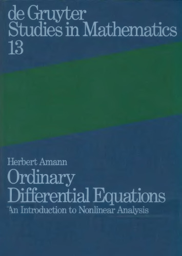 Ordinary Differential Equations: An Introduction to Nonlinear Analysis 