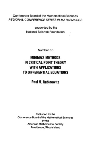 Minimax methods in critical point theory with applications to differential equations