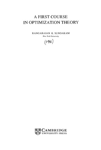 A first course in optimization theory