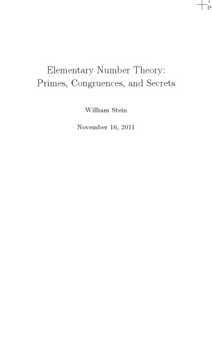 Elementary number theory. Primes, congruences, and secrets. A Computational approach