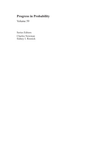 Seminar on Stochastic Analysis, Random Fields and Applications V: Centro Stefano Franscini, Ascona, May 2005