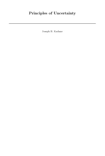 Principles of Uncertainty 