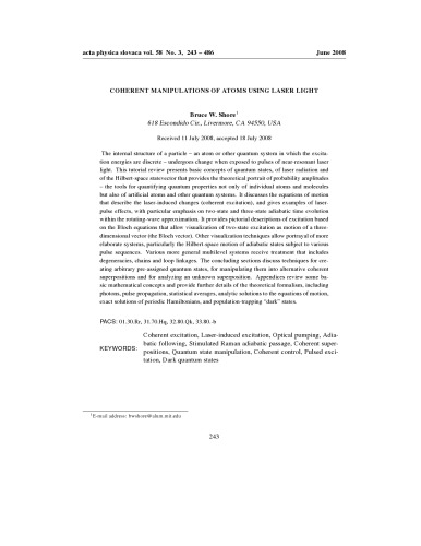 Coherent manipulations of atoms using laser light