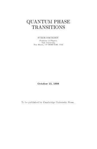 Quantum phase transitions