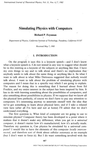 Simulating physics with computers