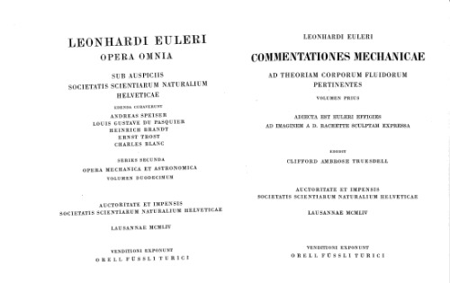 Rational fluid mechanics, 1687-1765