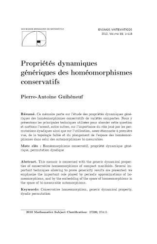 Propriétés dynamiques génériques des homéomorphismes conservatifs