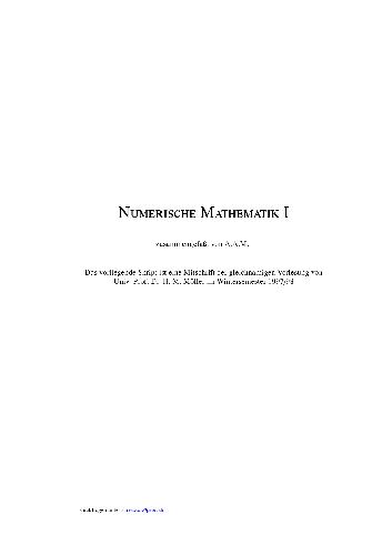 Numerische Mathematik I