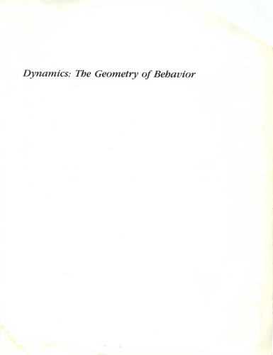 Dynamics: The Geometry of Behavior