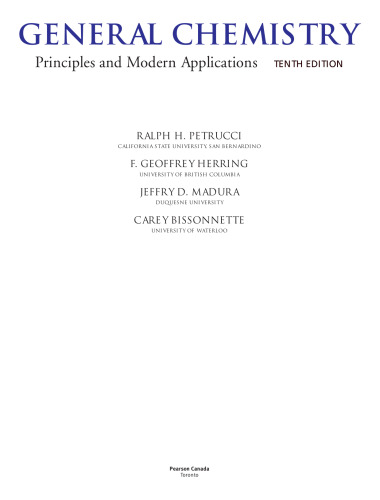 General Chemistry: Principles and Modern Applications