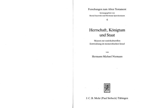 Herrschaft, Königtum und Staat