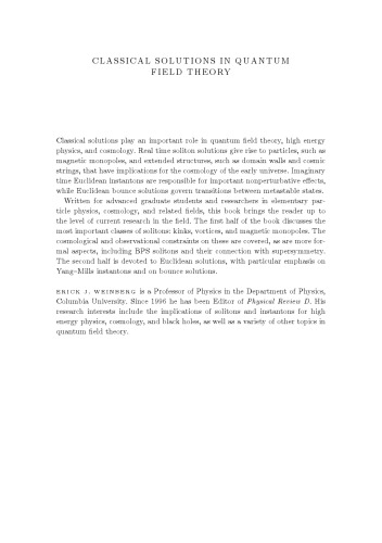 Classical Solutions in Quantum Field Theory: Solitons and Instantons in High Energy Physics