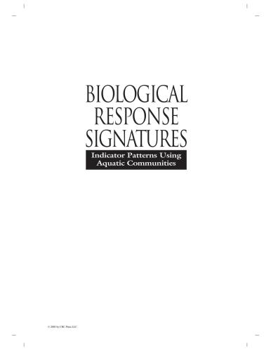 Biological Response Signatures: Indicator Patterns Using Aquatic Communities