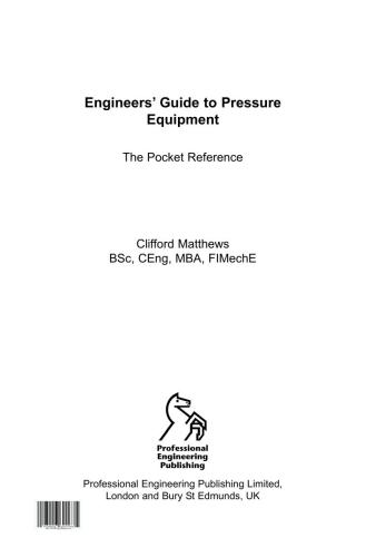 Engineers' Guide to Pressure Equipment: The Pocket Reference