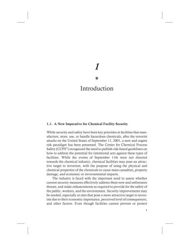 Guidelines for Analyzing and Managing the Security Vulnerabilities of Fixed Chemical Sites (CCPS Guidelines)
