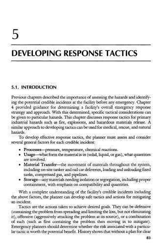 Guidelines for Technical Planning for On-Site Emergencies (CCPS Guidelines)