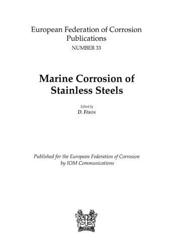 B0762 Marine corrosion of stainless steel (EFC 33) (matsci)