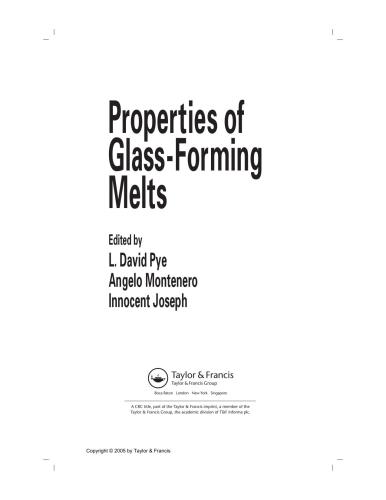 Properties of Glass-Forming Melts