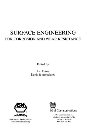 Surface Engineering for Corrosion and Wear Resistance (matsci)