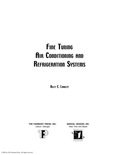 Fine Tuning Air Conditioning & Refrigeration Systems