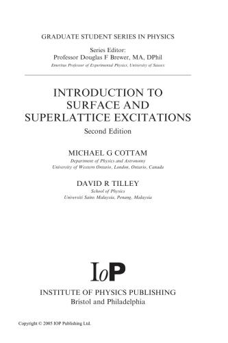 Introduction to Surface and Superlattice Excitations, Second Edition (Graduate Student Series in Physics)