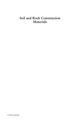 Soil and Rock Construction Materials