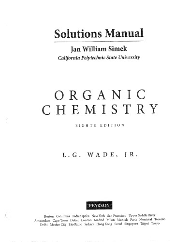 Solutions Manual for Organic Chemistry