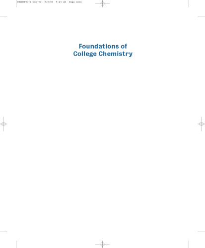 Foundations of College Chemistry