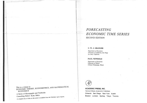 Forecasting Economic Time Series