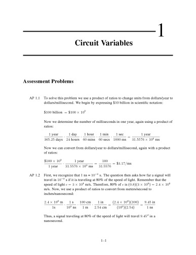 Electric Circuits. Solution Manual
