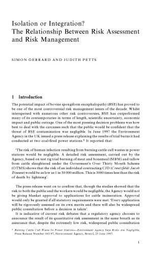 Risk Assessment and Risk Management